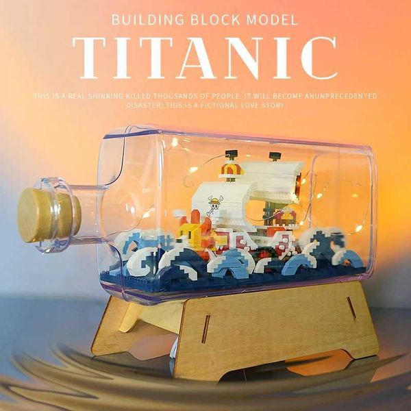 Otros juguetes nuevos micro bloques de construcción mini kit de bloques de construcción edificio diy modelo de bricolaje botella de deriva juguete rms titanic buque pirata integrado S245163 S245163