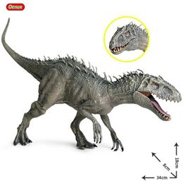 Autres jouets Oenux Nouveau 34x8x18cm Jurassic Indian Rex Action Caractère Open Bouche barbare Tyrannosaurus Dinosaur World Animal Model Childrens TOYL240502
