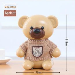 Autres jouets en plastique argent coffre-fort dessin animé pull ours électronique tirelire transparent enfant enfant pièces de monnaie collecteur belle cadeau de noël 231016