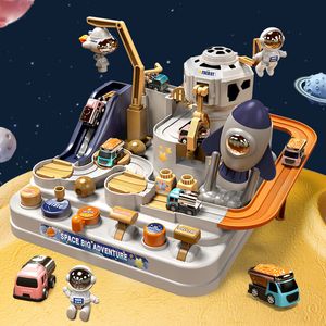 Autres jouets Puzzle Space Rocket Train Tracks Jouets pour enfants Breakthrough Adventure Set Inertia Car Montessori Jeu de table Cadeaux d'anniversaire de Noël 230621