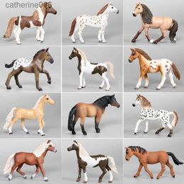 Autres jouets Modèles d'animaux sauvages réalistes Animaux de cheval Appaloosa Cheval arabe Figurine d'action Collection éducative Figurine Jouets pour enfants L231024