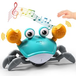 Andere speelgoeddetectie kruipende krab buiktijd baby speelgoed interactief wandel dansen speelgoed met muziek geluiden lichten baby fun verjaardag cadeau 221201