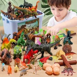 Autres jouets Simulated Jurassic Dinosaur Modèle Action Diagramme PVC Tyrannosaurus Rex Triceratops Park Accessoires Décoratifs Toys Childrens GiftsL240502