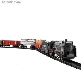 Ander speelgoed Simulatie Elektrisch treinmodel met spoor Spoorwegspeelgoed Werkt op batterijen Klassieke hogesnelheidstrein Treinspeelgoed voor kinderenL231024