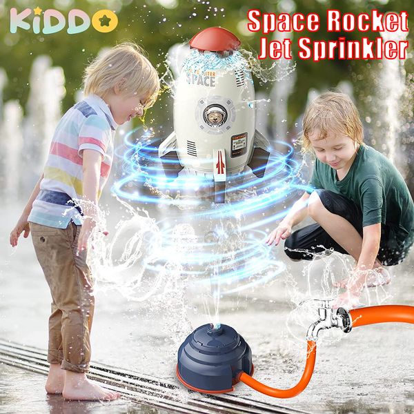 Otros juguetes Space Rocket Jet Sprinkler Spinning Flying Splash Playing Water Toy Summer Outdoor Powered er Regalos para el día de los niños 230428