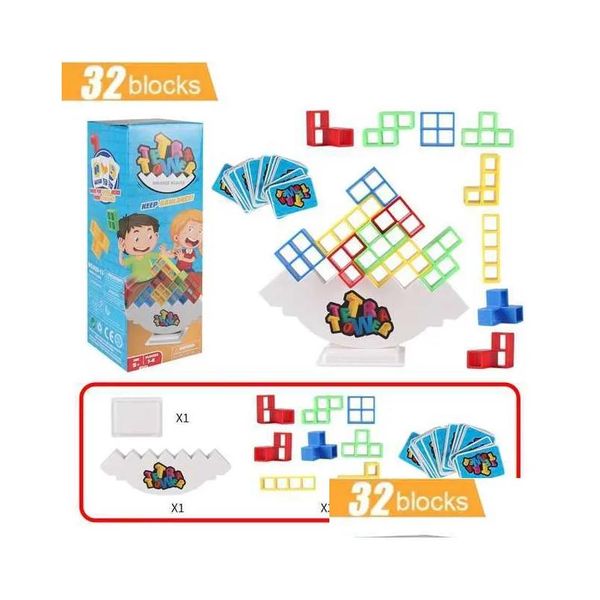 Autres jouets Blocs d'empilage Tetra Tower Nce Jeu de construction Puzzle Board Assemblage Briques éducatives pour la livraison directe Otsj3