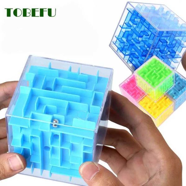 Autres jouets tobefu 3d labyrinthe magic cube transparent transparent six face puzzle speed cube rouler ball jeu cube labyrint
