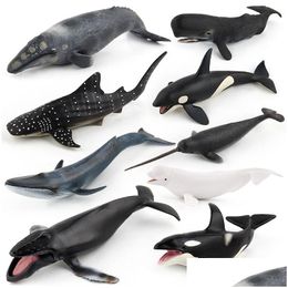 Altri giocattoli Modello di balena Giocattolo 9 Animali marini solidi Grandi dimensioni Alta simulazione per bambini Insegnamento cognitivo Regalo Ornamento Orcinus Orca Shark Dhjmf