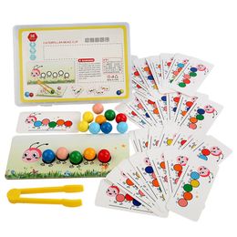 Andere Speelgoed Houten Clip Kralen Games Montessori Kleuraanpassing Parochie Leren Set Fijne Beweging Training Educatief Voor Kinderen 230627