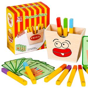 Otros juguetes Papas fritas de madera Montessori Juegos de mesa a juego de colores Parroquia Pensamiento sensorial Aprendizaje educativo para niños 230627