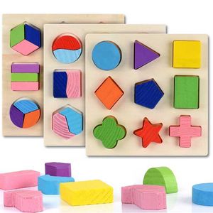 Autres jouets Géométrie en bois Montessori Puzzle Tri Mathematical Building Blocs Preschool Learning Education Games Childrens Toys S245176320