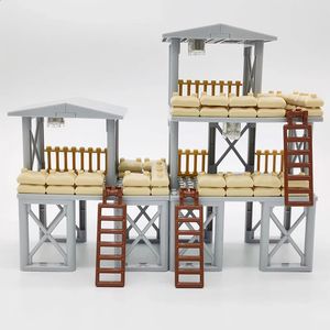 Ander speelgoed WW2 Militair MOC Oorlogsscène Sentinel Tower Kit Bouwstenen Array Leger Sovjet-Amerikaanse soldaat Figuren Bakstenen Pop Kinderen Speelgoed Geschenken 231116