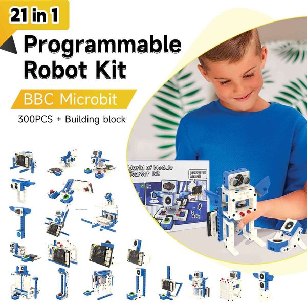 Otros Toys Yahboom 21 en 1 Microbit V2 Robotics Kit Toy de Sensor electrónico de bricolaje Programable para niños Soporte de programación de Makecode Python 230529