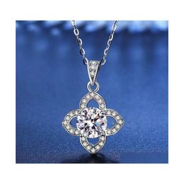 Autre Tendance 1 D Couleur Moissanite Trèfle Collier Pour Femmes Plaqué Or Blanc 925 Sterling Sier Gra Giftother Drop Livraison Bijoux Dhsgi