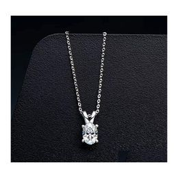 Autre Tendance 1 D Couleur Ovale Moissanite Collier Plaqué Or 925 Sterling Sier Gra Clavicule Anniversaire Giftother Drop Delivery Jewelry Dhjck