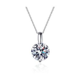 Autre Trendy 13 D Couleur Ronde Moissanite Diamant Collier Femmes Bijoux 100 925 Sterling Sier Charme Avec Gra Giftother Drop Delivery Dhcma