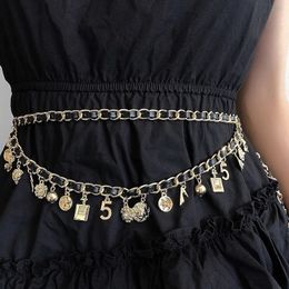 Autres ceintures tissées en cuir multicouches à la mode pour femmes chaîne de taille en métal gland pendentif accessoires en tissu 231128
