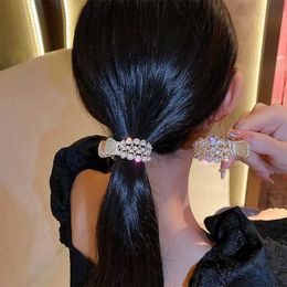 Andere trendy Pearl Rhinestone Hair CLS Girl Luxury High Ponytail Clip Fixed Hairspin Cl Clip Woman Hoofdkleding Haaraccessoires Geschenken