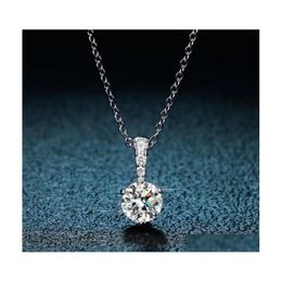 Autre tendance réelle 1 D Color Moissanite Collier de diamant femmes bijoux 100 925 Sterling Sier Clicle avec Gra Gifther Autre autre DH 2449