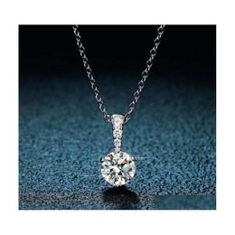Autre tendance réelle 1 D Color Moissanite Collier diamant des femmes Bijoux 100 925 Sterling Sier Clavicule avec Gra Gift Autre autre DH 254F