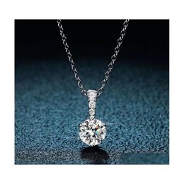 Autre À la mode Réel 1 D Couleur Moissanite Diamant Collier Femmes Bijoux 100 925 Sterling Sier Clavicule Avec Gra Giftother Otherother2528