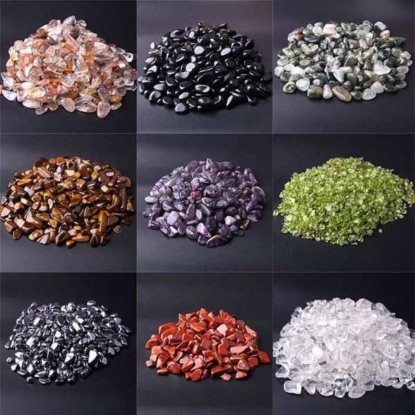 Autre non percé 20G 50G 100G mélangé irrégulier cristal de Quartz naturel gravier puce pierre dégringolé gemme pour bricolage maison poisson Decor233S