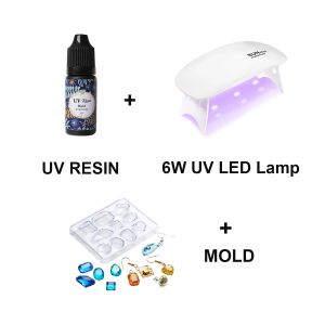 Andere UV -gel met ultra violet fakkel lichtlamp snel uithardende UV hars hard uv hars kit diy voor sieraden maken gereedschap valutadetector