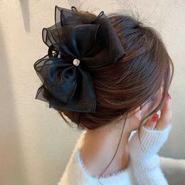 Otras Vanika Fashion Tulle Big Bow Hair Clips para mujeres Elegante Bowknot Cañera CLIP CLIP ACCESORIOS DE PEDIO
