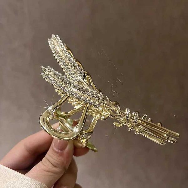 Autres Vanika Ladies Design Wheat Ear Metal Coil Cl Cltail Pony CL Clip Advanced Elegant of Girl Clips For Hair Accessories Gifts 2023