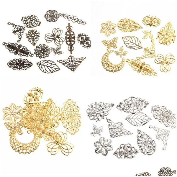 Autre Variété Couleur 50 Pcs Filigrane Wraps Métal Connecteurs Artisanat Pour La Fabrication De Bijoux Boucle D'oreille Diy Accessoires Charme Pendentif Dr Dhgarden Dhdu7