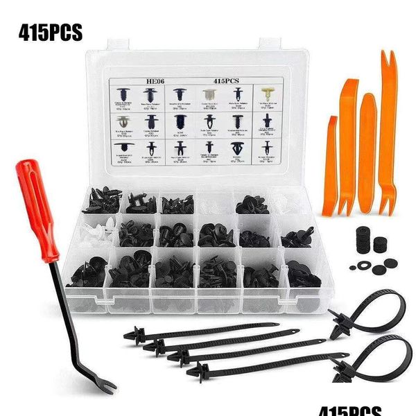 Autres outils de véhicules FL Set 415pcs en plastique corps de voiture Push Pin Rivet Attaches Trim Moding Clip Tournevis pour Honda Drop Delivery Mob Dhwla