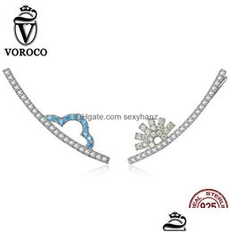 Andere Voroco -aankomst S925 Sier Color Cute Penguin Stud -oorbellen voor vrouwen met zirkon steenmode Koreaanse sieraden 20214304568 Drop D Dhdyz