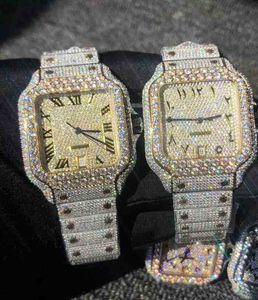 Andere Horloge Polshorloge Ster Polshorloge Rosé Goud Gemengde Sier Grote Diamant Romeinse Cijfers Luxe MISS Vierkant Mechanisch Heren Icing Zirkonia