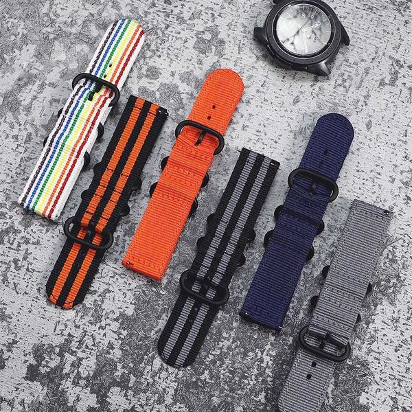 Autres montres Bracelet 18 mm 20 mm 22 mm 24 mm adapté à Samsung Galaxy Watch 5 Pro 46 mm 42 mm Active2 Active1 Gear S3 bracelet en nylon sport avant J240222