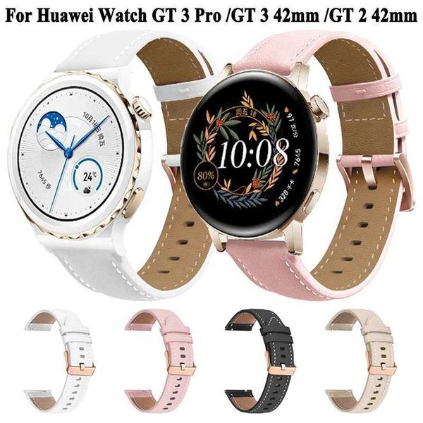 Autres montres Bracelet en cuir 18 mm 20 mm adapté à Huawei Watch GT 2 GT3 42 mm Honor Magic 2 42 mm adapté au bracelet intelligent Garmin Active S/VENU 2S J240222