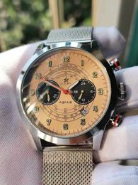 Autres montres 1963 Montre Pilot Calendrier multifonctionnel Veilleuse Iron Captain Retro 1901 Time Code Montre Sports Mens Wistwatch J240131