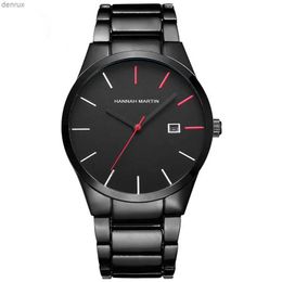 Autres montres 2018 Quartz Creative Vogue Red and Black Bondage en acier inoxydable MENSE MENSE BRANDE LURXE Watch de Luxo Imperproof Direct Shippingl240403