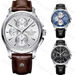 Andere horloges 2022 Maurice lacroix horloge Ben Tao-serie drie-ogen chronograaf mode casual top luxe lederen geschenk horloge j230413