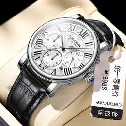 Andere Horloges 2023 Mode Heren Topmerk Luxe Lederen Band Quartz Heren Horloge Business Casual Datum Chronograaf Heren 230719