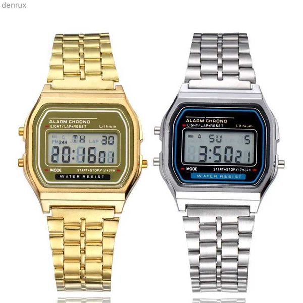 Otros relojes 2023 Mens Sports Digital Watch Pulsera impermeable Reloj Gold Electronic LED Watch Womens Montre Homme Relleol240403