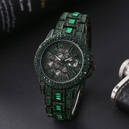 Autres Montres 2023 MISS Luxe Hommes Vert Automatique Date Mode Étanche Quartz Poignet Homme HipHop Glacé Diamant Reloj 230719