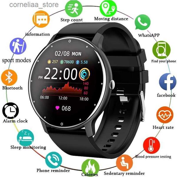 Autres montres 2023 Nouveau Smart Femmes Hommes Sport Fitness Smart Étanche ES Bluetooth Sommeil Moniteur de Fréquence Cardiaque Pour Android iOS Y240316