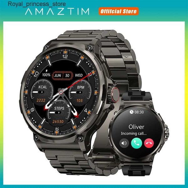 Autres montres 2024 AMAZTIM Power 710mAh Intelligent Mens Batterie Durée de vie plus longue 1,85 pouces Super Écran Bluetooth Appel Digital Fitness Q240301