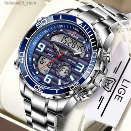 Autres montres 2024 LIGE Marque Foxbox Digital Mens es Top Luxe Sport Quartz Poignet Pour Hommes Tout En Acier Militaire Étanche Horloge + Boîte Q240118