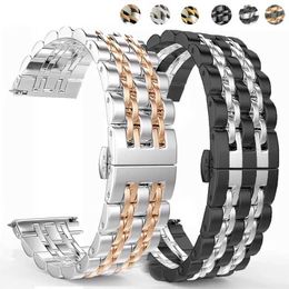 Autres montres Bracelet en acier inoxydable 22 mm 20 mm adapté à Samsung Galaxy Watch 6 4 Classic 44 mm 40 mm 46 42 mm 43 47 mm adapté à Watch5 Pro bracelet métallique 45 mm J24022