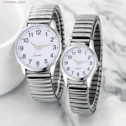 Autres montres 2pcs Simple Digital Steel Band Quartz Daily Wear Couple Y240316