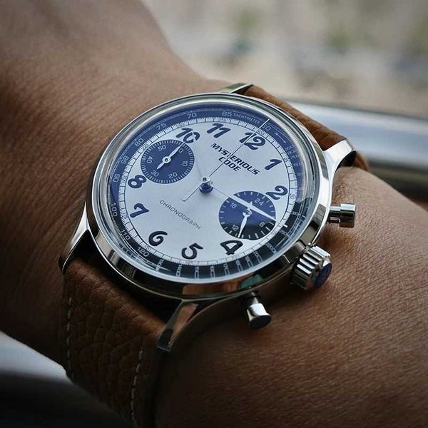 Autres montres 35mm Vk64 chronographe montre pour homme Panda Pilot Beat montre à quartz étanche verre à bulles vintage hommage mystère code montre J240131
