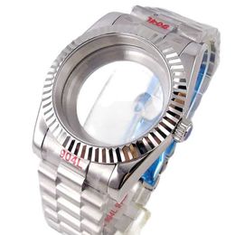 Autres montres 36 mm 39 mm Étui incurvé cannelé argenté pour le NH34 NH35 NH36 NH38 NH39 NH70 NH72 T240508