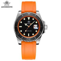 Autres montres Adiesdive 8 Colors Diver Watch pour hommes 41 mm Quartz Watch en acier inoxydable Ring Super BGW9 Luminal 200m Divmens Watch Brand New J240508