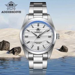 Autres montres Adiediesdive AD2030 Elegant Mens Quartz 36 mm Sable en acier inoxydable M Robe de poignet imperméable Dive Es pour hommes T240508